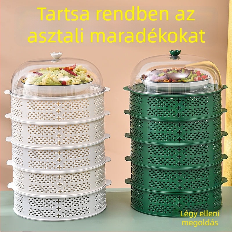 Több rétegű üreges zöldségfedél fedéllel, maradékokhoz, nyári legyek és rovarok elleni védelem, otthoni használatra.