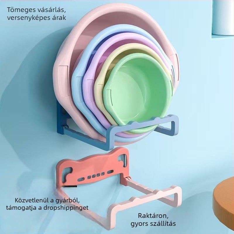 Összecsukható falra szerelhető mosdókagyló szervező – fürdőszobai tároló