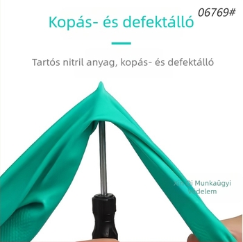 Nitril kesztyűk, vastított és hosszított, élelmiszer-minőségű, konyhai és háztartási használatra, többfunkciós, kopásálló és olajálló