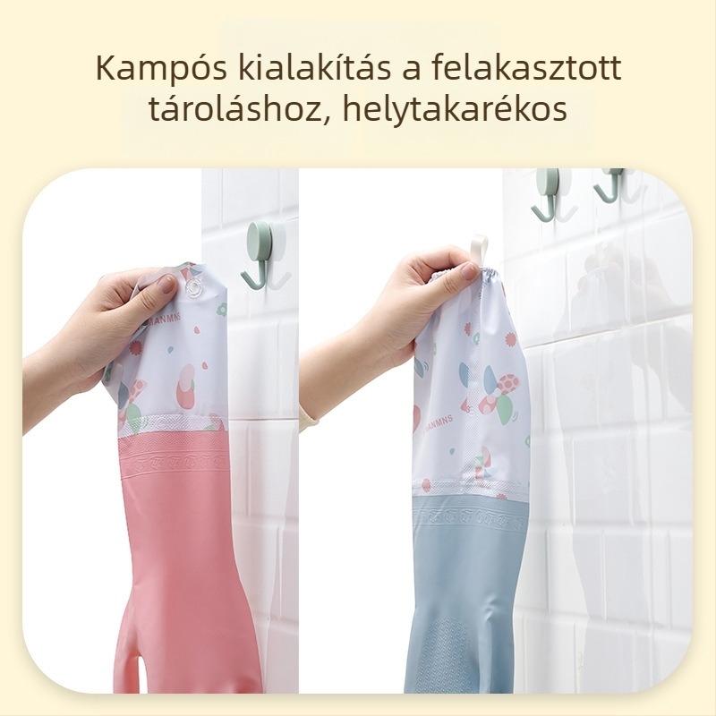 Olajálló mosogatós kesztyűk, vastagított kivitelben, háztartási feladatokra, a konyhában, tisztításra és mosásra, színes