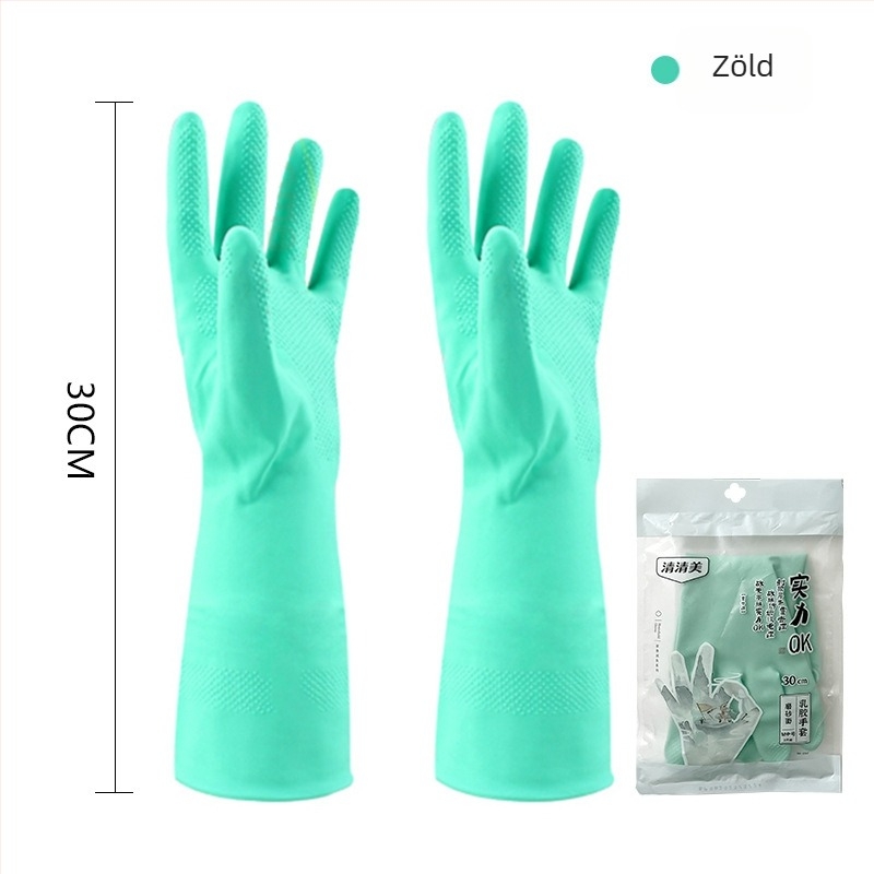 Tartós fleece-béléssel ellátott vízálló latex mosogatós kesztyű