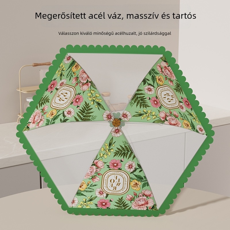Színes virágmintás étkezőasztal-takaró, étel- és porvédő fedél otthonra, kör és téglalap alakú