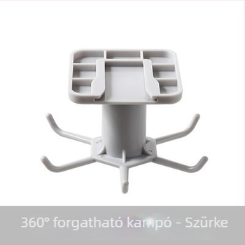 6-ágú konyhai kampó kanalakhoz és spatulákhoz, falra szerelhető forgó tároló kis alkatrészekhez