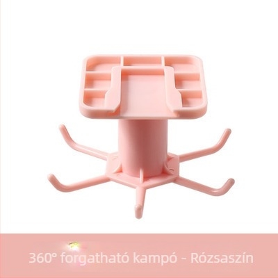 6-ágú konyhai kampó kanalakhoz és spatulákhoz, falra szerelhető forgó tároló kis alkatrészekhez