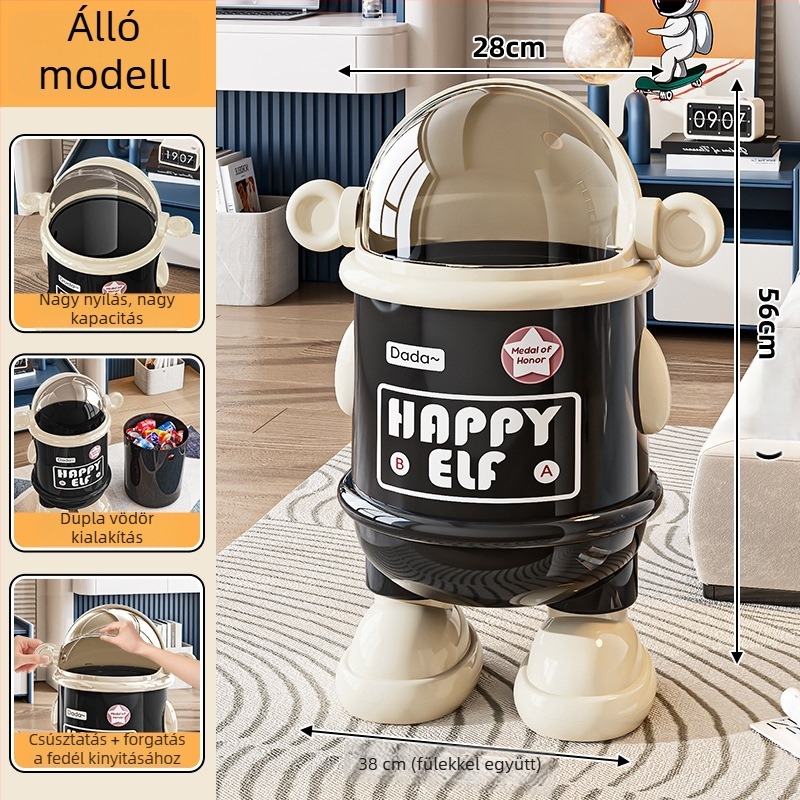 Jeko 12L háztartási kuka fedéllel, kettős rekeszes kialakítás, érintésre nyíló, modern luxus dizájn a nappaliba