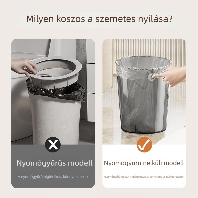 Grass Bean könnyű luxus asztali szemetes, átlátszó hordó alakú papírgyűjtő, 12 L