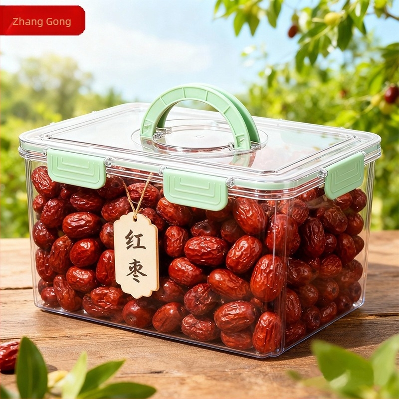 Átlátszó, kézi fogantyúval ellátott tároló doboz nedvességálló élelmiszer-tároláshoz, 8,7 L, 33,5×24×15 cm