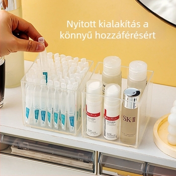 Fedéllel ellátott asztali kozmetikai szervező – nagy kapacitású tároló rúzsok, parfüm minták és bőrápolási termékek számára