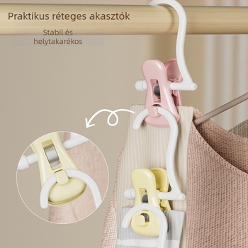 Nadrág- és zoklipes ruhafogas – varrat nélküli, többszintes klipszek és szárító kampó