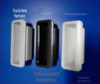 Beépített ABS műanyag fogantyú szürke-fehér, szekrényajtókhoz, szerszámos szekrényekhez és fiókokhoz