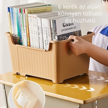 Teleszkópos könyvbox görgőkkel – nagy kapacitású tároló könyvekhez és nassolnivalókhoz, kollégiumba és osztályterembe