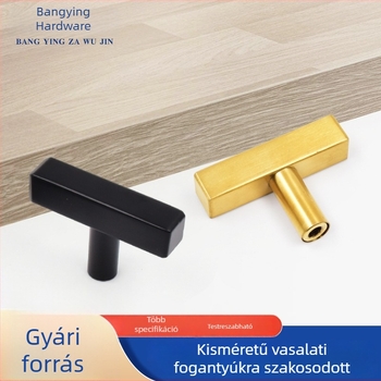 T-alakú fogantyú egyetlen lyukkal, arany felület, nordic minimalist stílusú gardróbajtó fogantyú