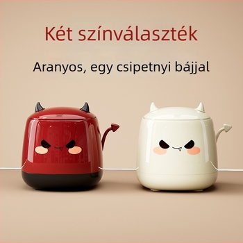 Asztali szemetes fedővel, mini, aranyos, prémium műanyag, nyomófedéllel, 2026-os modell, kis méret