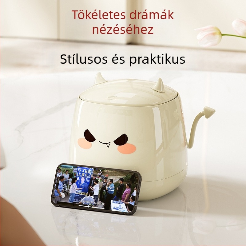 Asztali szemetes fedővel, mini, aranyos, prémium műanyag, nyomófedéllel, 2026-os modell, kis méret