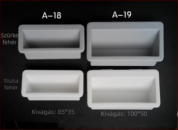 ABS műanyag beépített elektromos doboz klímaberendezéshez, bőr textúrájú felület, lyukméretek 85x35 vagy 100x50, modellek A-18, A-19