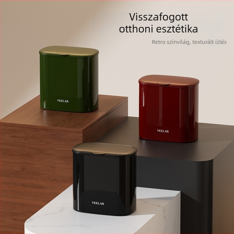 Veelar Falra szerelt konyhai kuka, 6 L, rozsdamentes acél, 2025-ös retro szekrény dizájn, ergonómikus hozzáférés
