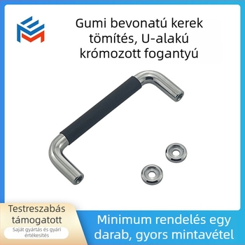 ME-LS106M U alakú krómozott ajtófogantyú kör alakú távtartó gyűrűvel, modern minimalista stílusú