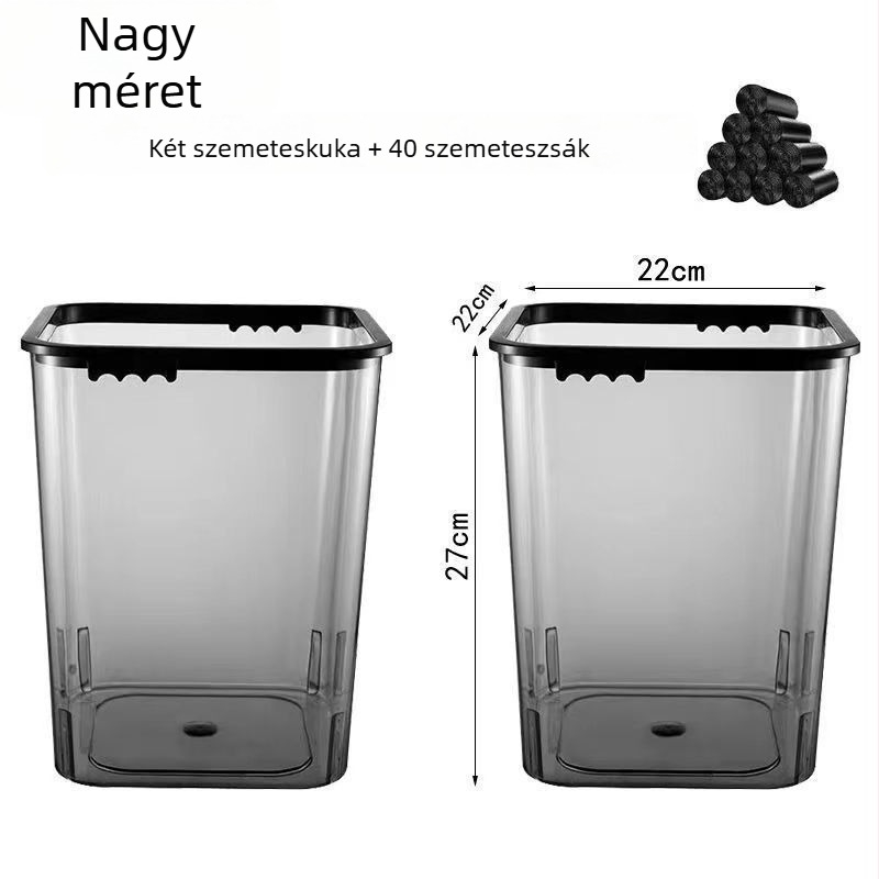 Instagram-stílusú szemetes, átlátszó, elegáns, könnyed luxus megjelenéssel, a nappaliba és a fürdőszobába.