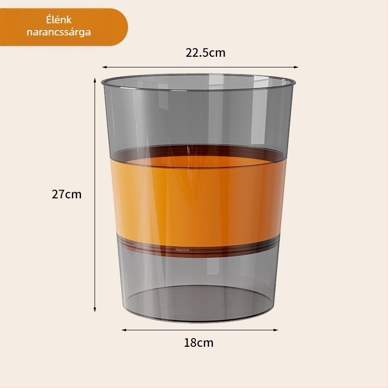 Átlátszó műanyag szemetes, nagy kapacitású, Skandináv stílusú nappaliba, fedél nélkül, 12 liter feletti kapacitás
