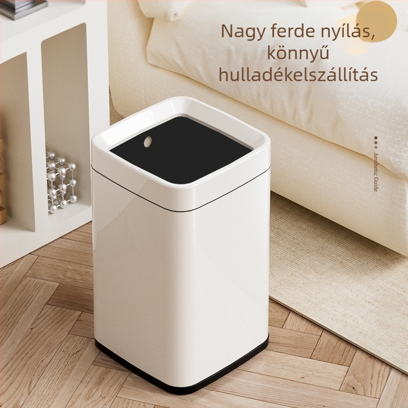 Otthoni négyzet alakú szemetes fedél nélkül, kétszintes, kerekekkel, 10 literes űrtartalom, nappalira és hálószobára
