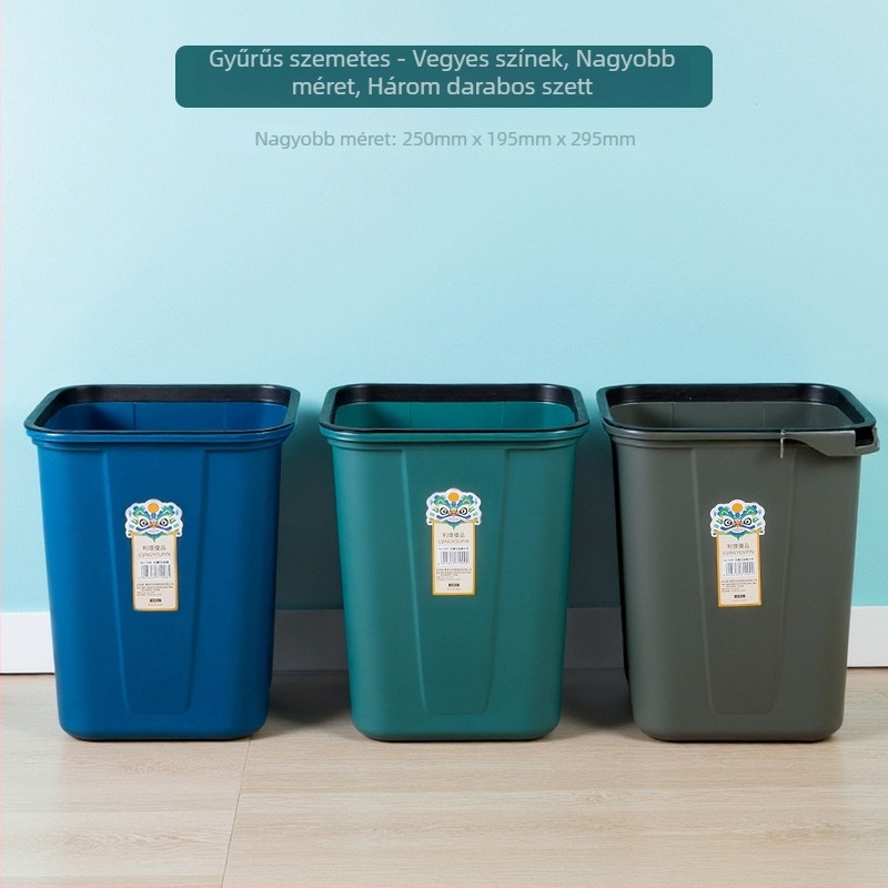 Gyűrűs szemetes, háztartási használatra, nagy kapacitású, skandináv stílus, fürdőszobai szemetes, 9–14 L