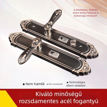 Rozsdamentes acél ajtókilincs háztartási használatra, kétoldalas anti-bontás lemezzel, kiváló minőségű multifunkcionális univerzális kilincs