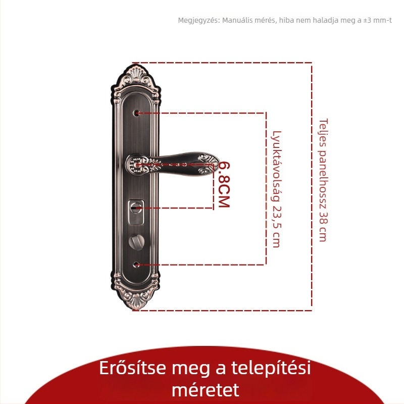 Rozsdamentes acél ajtókilincs háztartási használatra, kétoldalas anti-bontás lemezzel, kiváló minőségű multifunkcionális univerzális kilincs