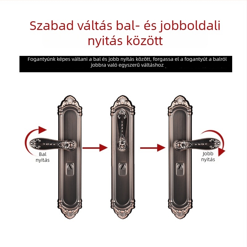 Rozsdamentes acél ajtókilincs háztartási használatra, kétoldalas anti-bontás lemezzel, kiváló minőségű multifunkcionális univerzális kilincs