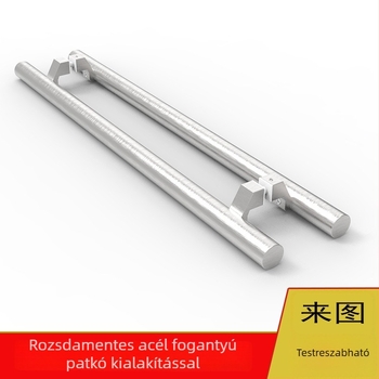 304 rozsdamentes acél ajtónyél, kerek cső, üvegajtókhoz, keretes ajtókhoz, modern minimalista stílus