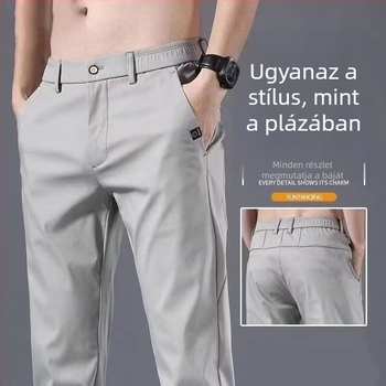 Férfi nadrág tavasz–őszre, laza szabás, egyenes szár, plusz méret, hétköznapi elegáns
