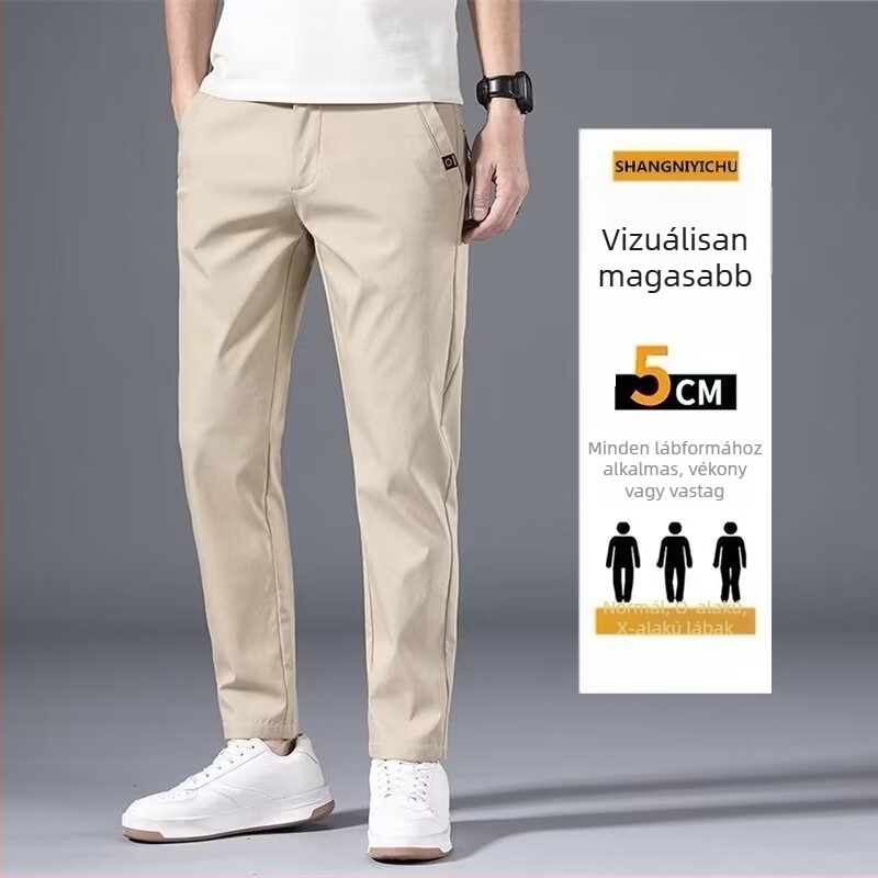 Férfi nadrág tavasz–őszre, laza szabás, egyenes szár, plusz méret, hétköznapi elegáns