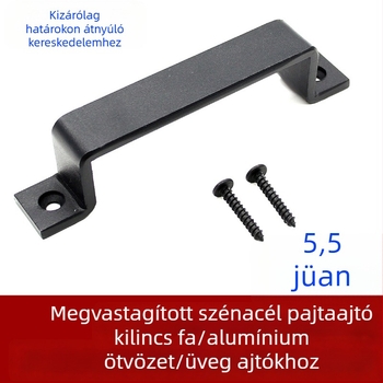 Fekete vasból készült matt felületű, kétsz oldalú fogantyú beltéri faajtókhoz