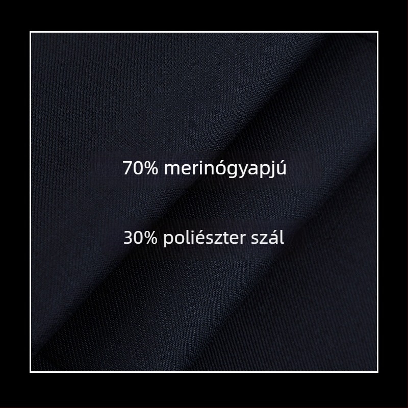 70% gyapjú férfi nadrág, drapírozott esés, üzleti formális stílus, egyenes szabás