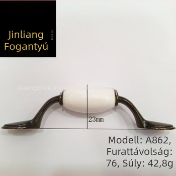 094–A862–76 Vintage orchidea fogantyú fiókokhoz és szekrényekhez, új kínai stílus, cinkötvözet