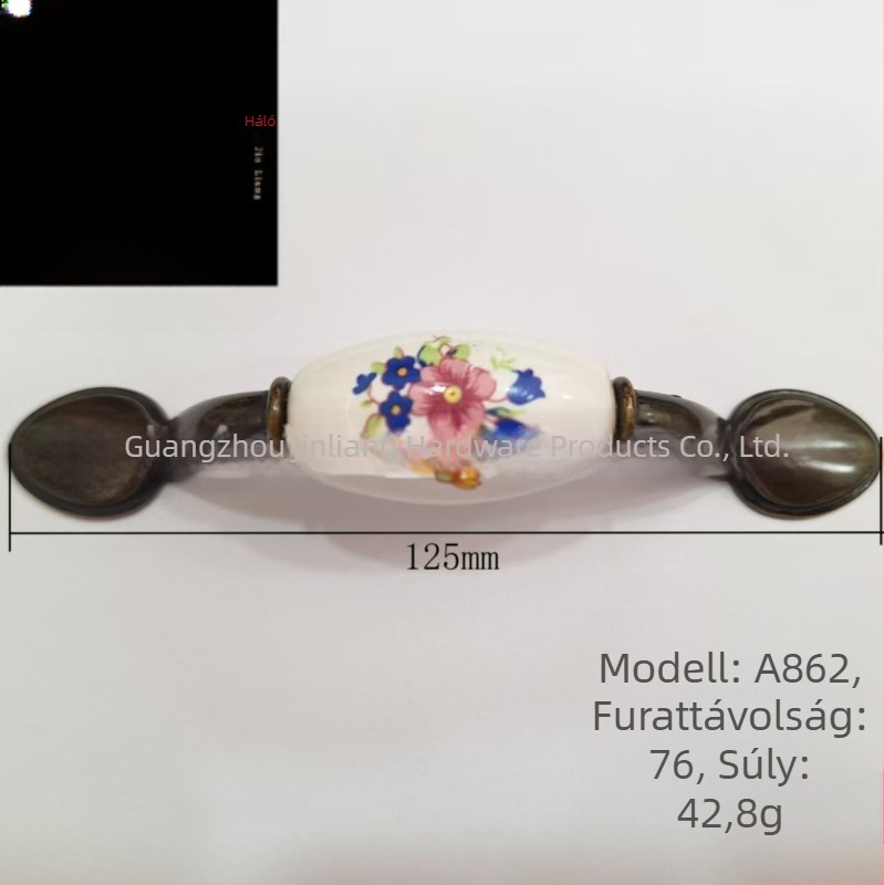 094–A862–76 Vintage orchidea fogantyú fiókokhoz és szekrényekhez, új kínai stílus, cinkötvözet