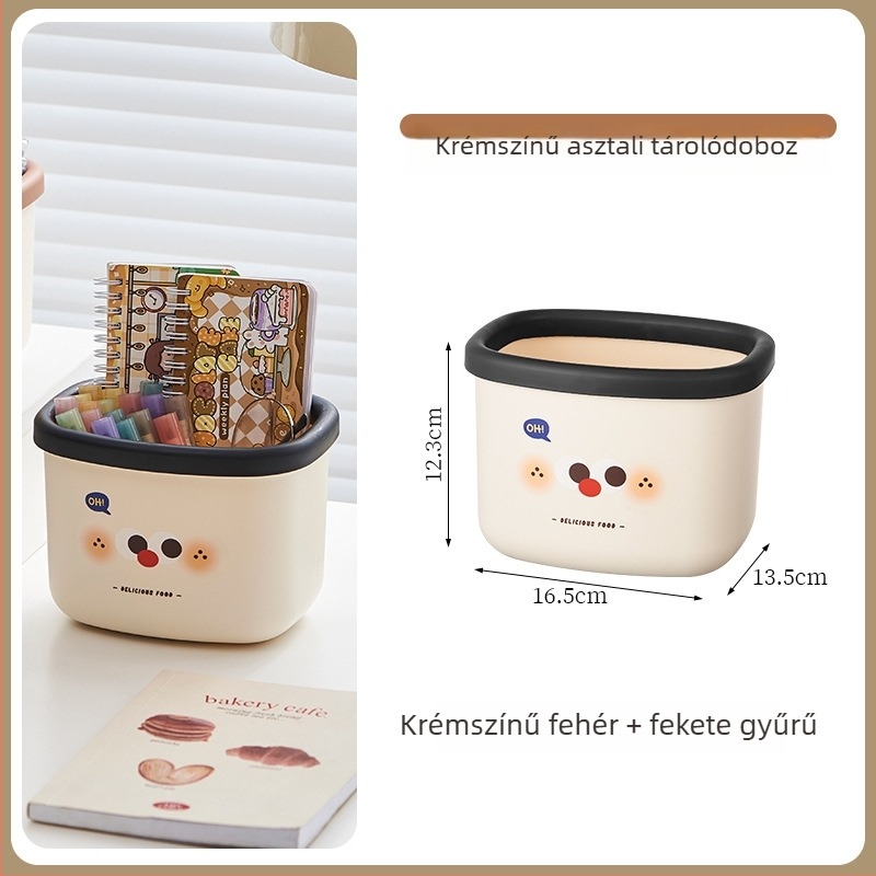 Asztali mini szemetes fedővel, aranyos papírtároló kuka otthonra vagy kollégiumba