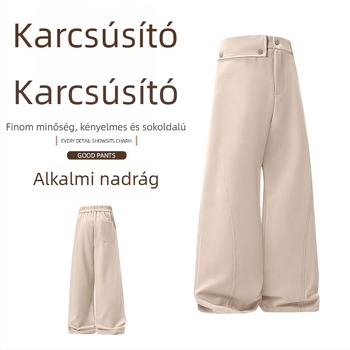 Férfi nadrág plisírozott, drapált hatású, vintage stílus, széles szárú, mindennapi
