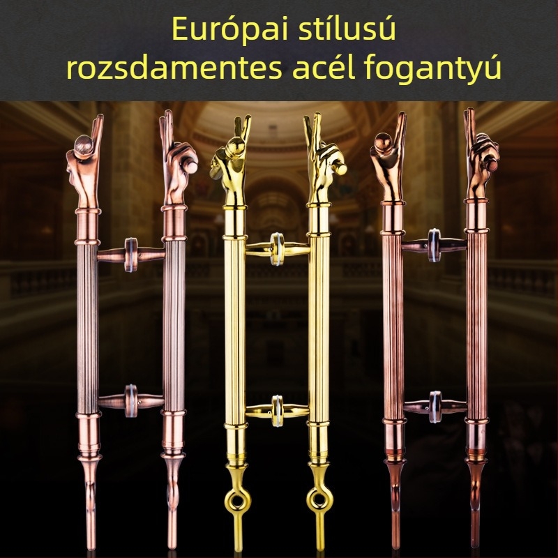 Rozsdamentes acél ajtónyitó keretes tolóajtókhoz, európai stílus, vastag rúd formájú dizájn