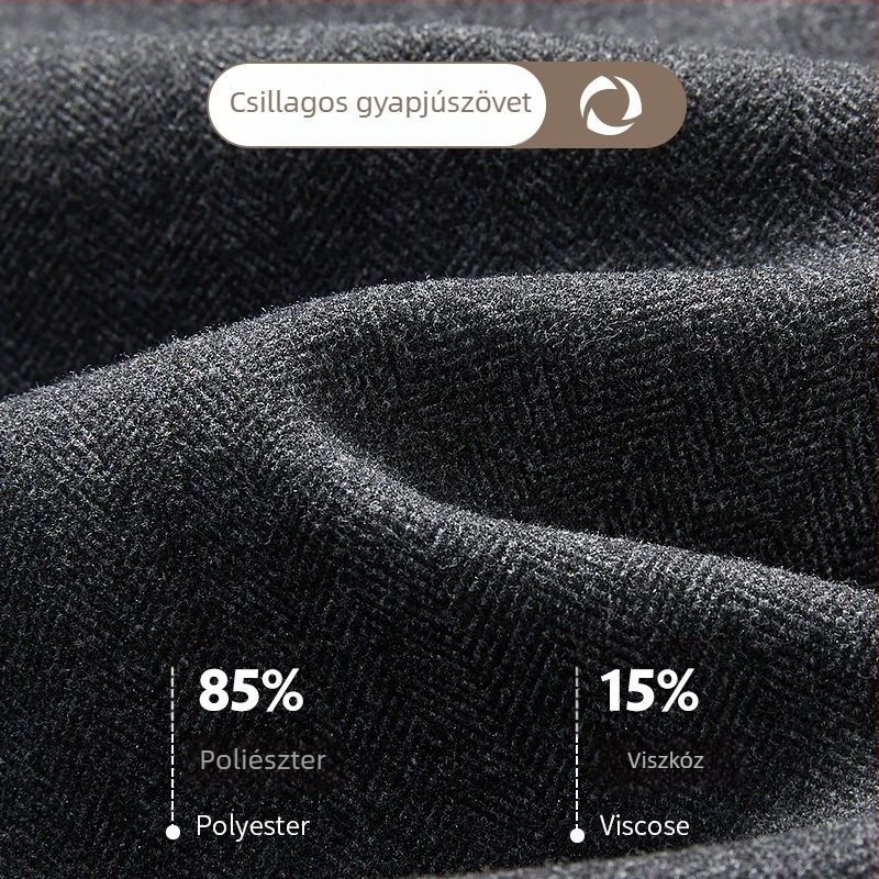 Férfi gyapjú nadrág, slim fit, egyenes szabású, koreai stílusú, őszi-téli szezonra