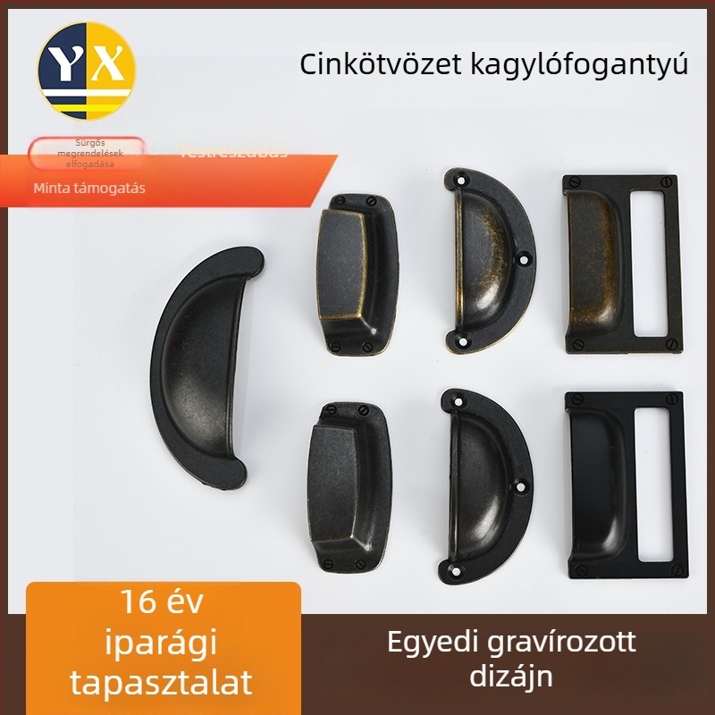 Kagyló alakú kilincs szekrényajtókhoz és fiókokhoz, tömörfa, cink ötvözet, egyedi retro gardrób kilincs, új kínai stílus