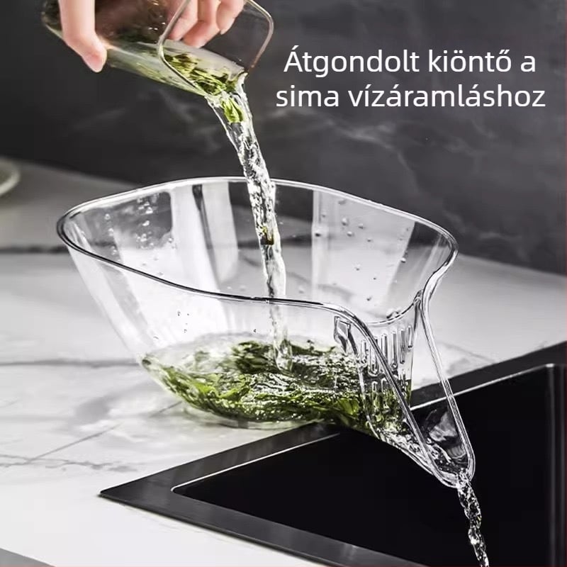 Többfunkciós konyhai szűrőkosár rizs mosására, gyümölcs- és zöldségtárolásra