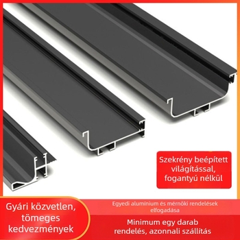 LED világítású fogantyú nélküli szekrénytest alumínium ötvözetből, rejtett felső, középső és alsó egységekkel