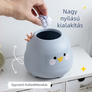 Asztali szemetes otthoni használatra, stílusos autós tároló kuka, mini aranyos fedeles szemetes az íróasztalhoz és az étkezőasztalhoz