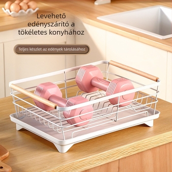 Konyhai lecsurgató állvány víztálcával, többfunkciós asztali rendező tálakhoz, tálakhoz, poharakhoz és evőeszközökhöz