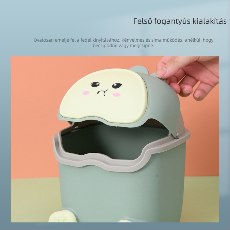 Kisméretű szemetes fedéllel, hálószobai és íróasztali használatra