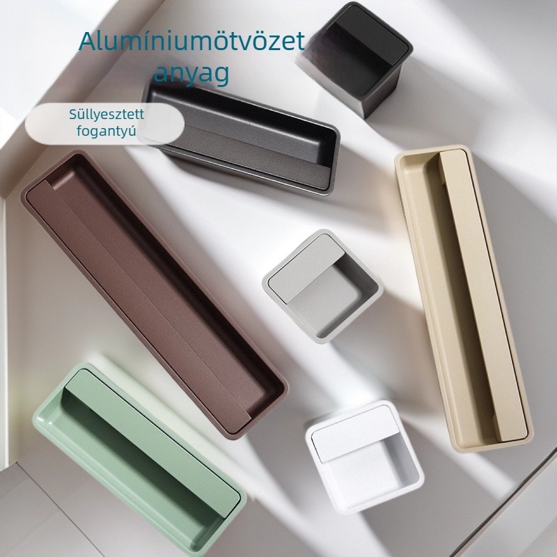 Moderne tolóajtókhoz rejtett, beépített fogantyú – hornyolt, alumíniumötvözet, felületkezelés spray-vel; alkalmas szekrényekhez, ruhásszekrényekhez, fiókokhoz és más bútorokhoz