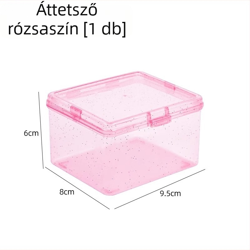 Egyszerű, átlátszó kártyatároló doboz fedéllel – asztali rendező, 1 L, PP műanyag