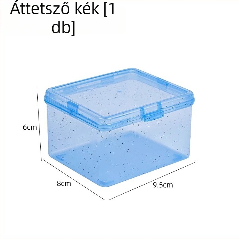 Egyszerű, átlátszó kártyatároló doboz fedéllel – asztali rendező, 1 L, PP műanyag