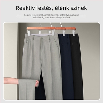 Férfiaknak szánt lazább casual nadrág Tencel és len keverékéből, twill textúrával és lágy eséssel