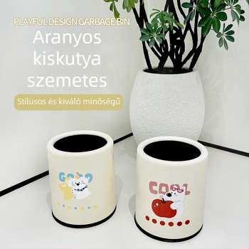 Otthoni szemetes karikatúra-stílusban, nyitott tetejű hordó alakú, 12 L kapacitás, nappalira és hálószobára